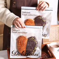 Emballage personnalisé avec impression de biscuits kraft bonbons à rayures frites sac en papier pour pain avec fenêtre