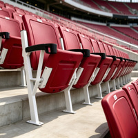 Siège de stade pliable en PEHD moulé par soufflage pour extérieur, avec porte-gobelet, fixation au sol, pour gradins de football, chaise de spectateur, arène sportive, anti-vandalisme