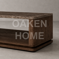 Table basse en bois de chêne OAKEN, design moderne et luxueux, table basse ouverte avec base en bois massif, meubles pour la maison