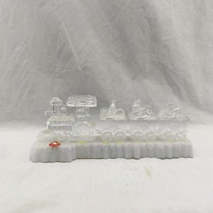 Glass Acrylic clear Locomotive Train Decor Train Decor Set for Christmas Party <b>Kids</b> Gift Set Under Christmas Tree Decorations - Product Image 1