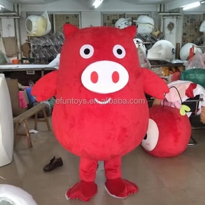 Efun Moq 1 Pcs Tùy Chỉnh Đi Bộ Hiệu Suất Màu Đỏ Heo Linh Vật Trang Phục Phim Hoạt Hình Động Vật Cosplay Linh Vật Trang Phục Cho Bán - Product Image 1