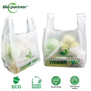 Personalizado compostable biodegradable <span class=keywords><strong>Bio</strong></span> PLA PBAT llevar almidón de maíz camiseta supermercado plástico compras supermercado chaleco bolsa - Product Image 6