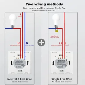 EU chúng tôi wifiwifi + RF433 thông minh chuyển đổi ánh sáng dây trung tính/không có dây trung tính yêu cầu chuyển đổi ánh sáng không dây cảm biến cảm ứng Bảng điều chỉnh - Product Image 6