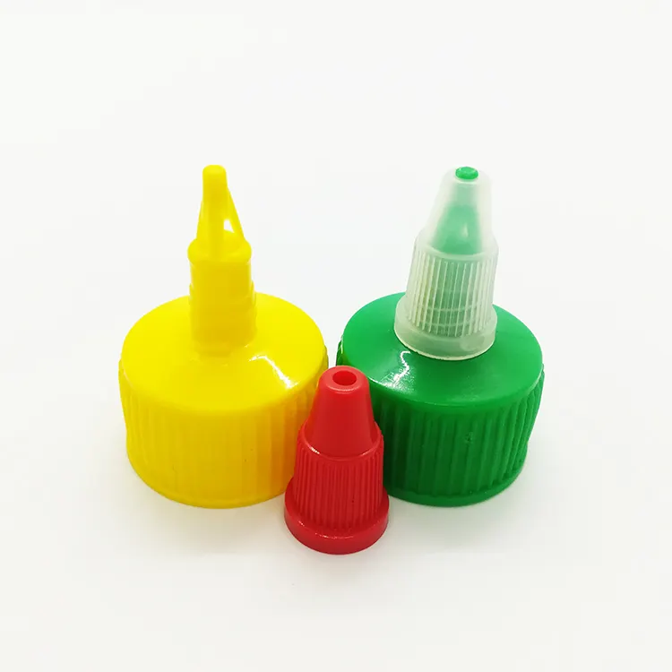 OEM Plastic bottle screw cap twist up type sauce squeeze cap tomato sauce dispenser cap 28/410