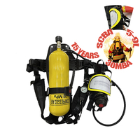 Masque respiratoire à air comprimé SCBA pour la lutte contre les incendies, masque intégral avec cylindre de 5L/6L, pression de 30Mpa pour la protection incendie