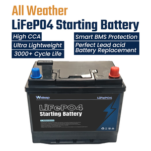 맞춤형 12V 800CCA 55Ah 60Ah LFP 스타터 배터리 냉기 시동용 자동차 시동/정지용 Lifepo4 배터리 - Product Image 1