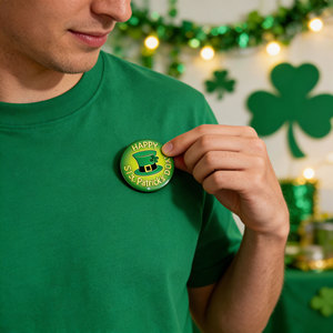 Juego de 8 Botones con Diseño del Dí<span class=keywords><strong>a</strong></span> de San Patricio, con Frases 'Kiss Me I'm Irish' y 'Eat, Drink, Be Irish', para Desfiles y Fiestas - Product Image 3