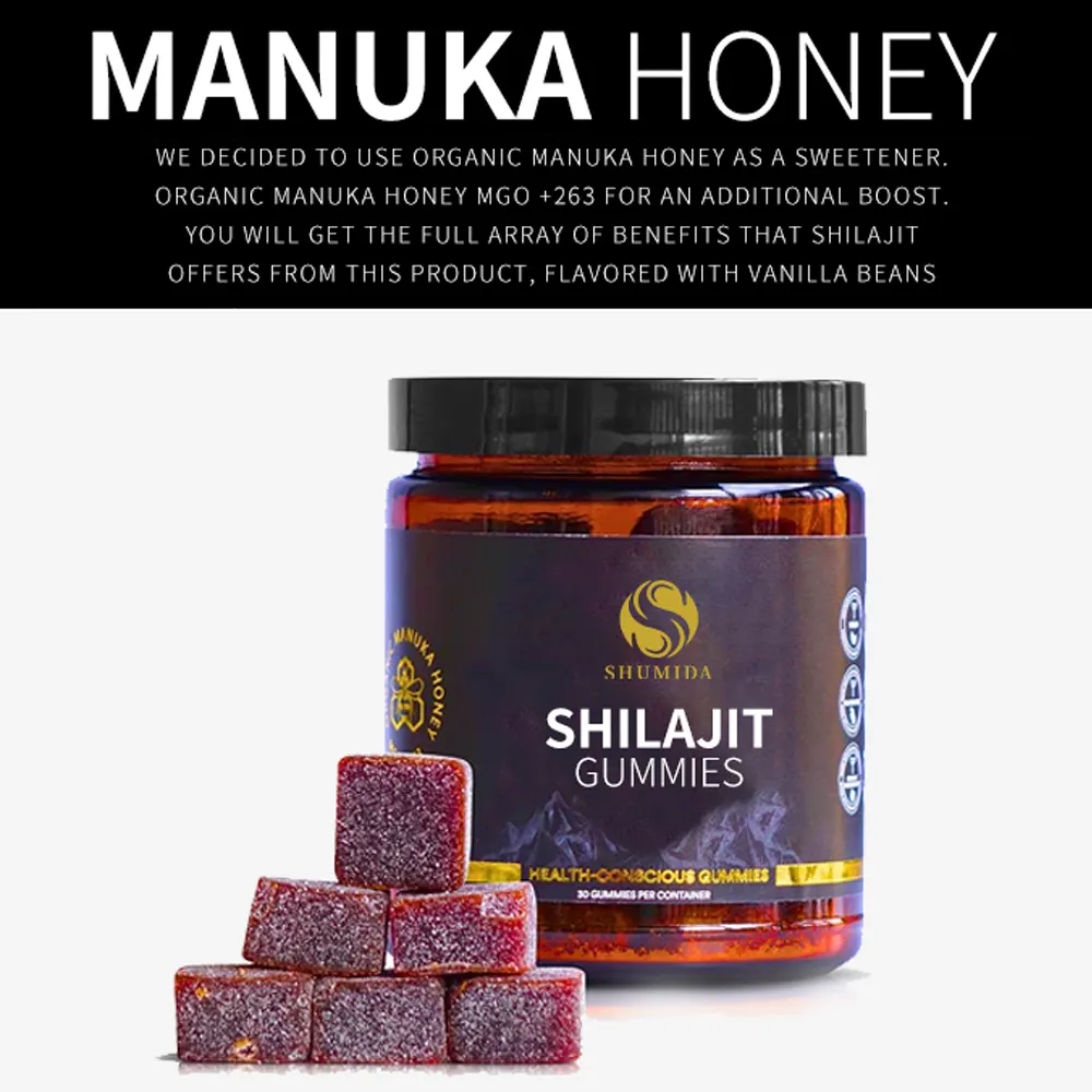 Grosir Resin Shilajit murni Himalaya Gummies mineral Shilajit suplemen dukungan imun Himalaya