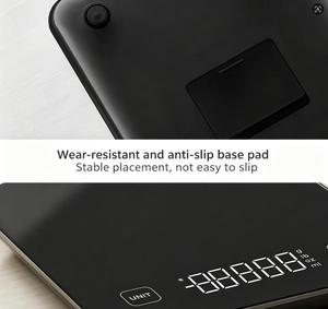Balance de cuisine numérique avec surface en verre, écran LCD, précision 1g, résistante aux éclaboussures, balance pour peser les aliments - Product Image 6