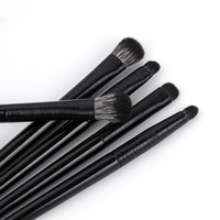 Pinceau de maquillage professionnel 5 pièces à poils synthétiques doux, manche en bois, haute pigmentation, facile à utiliser, pour fard à paupières, blush et contour