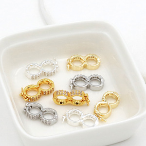 18k gold-plated <b>copper</b> pearl figure-eight clasp <b>bracelet</b> necklace positioning buckle compartment DIY jewelry accessories B68 - Product Image 4