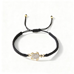 Bracelet d'amitié ajustable tressé fait main avec tortues marines en <span class=keywords><strong>diamant</strong></span>, idéal pour les couples - Grande Vente Mode - Product Image 1