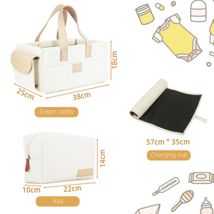 Nouvel ensemble de couches en <span class=keywords><strong>velours</strong></span> Teddy de haute qualité, cadeau nouveau-né, <span class=keywords><strong>sac</strong></span> fourre-tout pour maman - Product Image 5