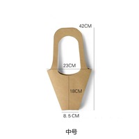 Tas Kemasan Buket Bunga dari Kertas Kraft Daur Ulang Buatan Tangan, Tahan Lama, Dapat Disesuaikan, dengan Pita Pegangan dan Laminasi, Cetak Digital untuk