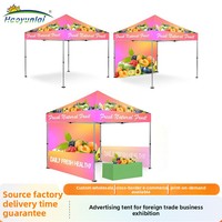 Tente publicitaire pliable en alliage d'aluminium pour événements commerciaux et salons professionnels, impression haute définition par transfert thermique