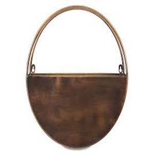 Support mural vintage en fer et métal, finition bronze doré, décoration intérieure, accessoires pour la maison, décoration de mariage, jardinière murale - Product Image 1