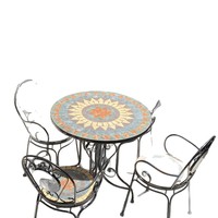 Meubles de jardin en métal de style européen moderne, table et chaises confortables en fer pour balcon, jardin, terrasse