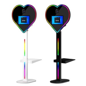 Photomaton personnalisé sur pied, réglable, intégré avec écran tactile, imprimante DNP, pour fêtes et mariages, en forme de cœur - Product Image 1