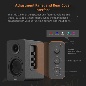 Sistema de Altavoces para Computadora de 50W y <span class=keywords><strong>3</strong></span> Pulgadas, con Base de Madera, <span class=keywords><strong>2</strong></span>.0, Activo, BT5.<span class=keywords><strong>3</strong></span>, Inalámbrico/Con Cable, para Cine en Casa, Estudio, Monitor, Teléfono Móvil - Product Image 5
