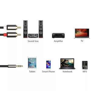3.5mm <b>To</b> Dual Rca Audio <b>Cable</b> Splitter For Laptop Speakers And <b>Aux</b> Amplifier 100 Cm 2 M 3 M 5 M 1.5 M - Product Image 5
