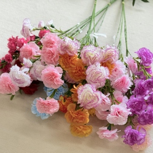 Fleurs artificielles Offre Spéciale à tige unique avec <span class=keywords><strong>feuilles</strong></span> pour bureau maison fête mariage décoration fête des mères cadeau <span class=keywords><strong>oeillet</strong></span> - Product Image 4