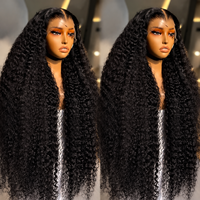 Pelucas de Cabello Humano Remy Virgen HD 13x6 para Lace Frontal, 40 Pulgadas, Sin Pegamento, Pre-Desplumadas, Ondas Profundas, Rizadas, para Mujer