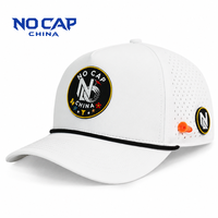 Casquette de baseball Nocapchina personnalisée à 5 panneaux, qualité supérieure, imperméable, perforée au laser, avec cordon et broderie, logo personnalisé