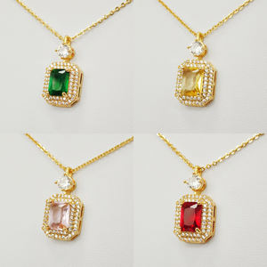 תכשיטים טרנדיים גיאומטריה סיטונית מודרנית מינימליסטית אבן מינימליסטית מבריקה צבעונית מעוקב - Product Image 3