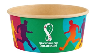 Bol à salade en papier kraft, bols en papier kraft jetables, bol en papier personnalisé sur le thème du tournoi de football 2026 - Product Image 2