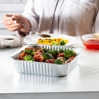 Récipients alimentaires en étain didposable personnalisés moule en aluminium de table à vapeur casseroles en aluminium de 1 lb avec couvercles