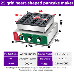 Macchina Elettrica 900W 220V per Mini Muffin e Waffle a Forma di Cuore con Rivestimento Antiaderente e 25 Piastre, Prodotta <span class=keywords><strong>in</strong></span> Cina - Product Image 6