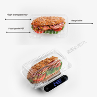 Contenitore per Alimenti Monouso in PET Riciclabile 9x5 Pollici con Design in Rilievo per Fette di Torta e Dessert