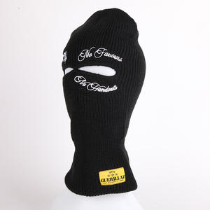 Großhandel gestrickte Sturmhaube Strick Voll gesichts maske Abdeckung Ein Loch Designer Grassy Distressed Sturmhaube Ski maske - Product Image 3