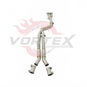Sistema de escape Catback Vortex de titanio puro para BMW X3M F97 X4M F98 3.0T S58 con tambor central, puntas cuádruples negras y configuración de tuberías Mod Pipeline - Product Image 4