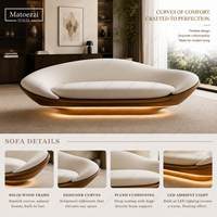 Muebles Sofás seccionales modernos de diseño italiano Base de madera de nogal Sofá modular curvo de lujo para dormitorio de hotel