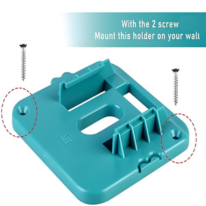 Support de batterie mural pour Makita 18V BL1860 BL1850 bleu avec 2 vis, organisateur de rangement d'outils de garage - Product Image 1