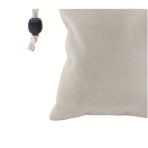 Sac de rangement en velours gris à prix d'usine, anti-poussière, avec cordon de serrage, sac d'emballage portable - Product Image 3
