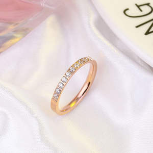 Logo personnalisable mode femmes bague en acier inoxydable couleur unie avec maçonnerie mariage cadeau bijoux anneau - Product Image 2