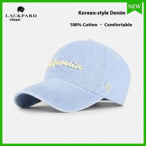 Casquette de baseball sportive unisexe Lackpard, décontractée, bleue, 100 % coton denim, boucle métallique, protection solaire, grande taille, été - Product Image 2