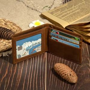 Portefeuille en cuir promotionnel de gros pour la mode, porte-cartes multi-fentes, portefeuille bifold avec fenêtre d'identification pour cadeaux d'affaires - Product Image 2