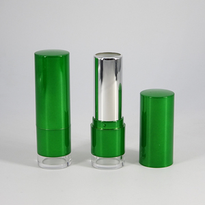 Green Plastic Lipstick Tube With Clear <b>Base</b> Electroplated Surface 20mm Diameter Cosmetic Lipstick Container For <b>Makeup</b> - Product Image 4