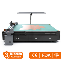 Cortadora automática de tela de cuero, cuchillo oscilante Cnc, trazador plano, cortador de precisión con cámara