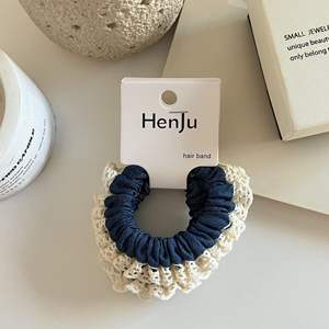 Diademas coreanas elegantes con flores, conjunto de diademas plisadas suaves tejidas, lazos elásticos ajustables para el cabello - Product Image 4