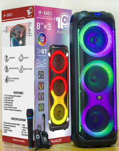 Altavoz QS-8209, Último Modelo, KIMISO, <span class=keywords><strong>Bocina</strong></span> de 3x8 Pulgadas, Altavoz Multifunción TWS Grande con Micrófono Inalámbrico - Product Image 6