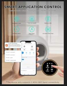 APP inteligente controlado auto-limpeza automática Cat Litter Box grande 65L + 9L plástico capacidade 10kg peso - Product Image 3