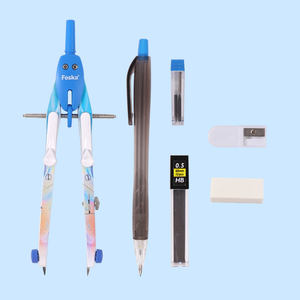 FOSKA 6 pièces outils de <span class=keywords><strong>dessin</strong></span> et d'architecture <span class=keywords><strong>boussole</strong></span> d'école en métal avec roue centrale pour la géométrie, la rédaction et la mesure des mathématiques - Product Image 6