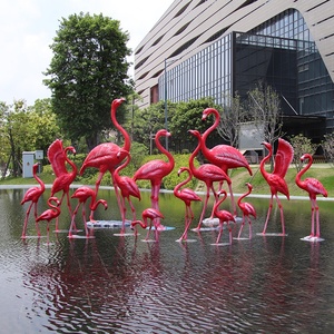 Jardin extérieur ou intérieur décoratif belle résine en fibre de verre flamingo sculpture - Product Image 2