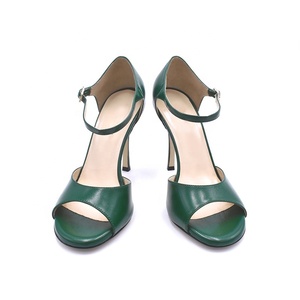 Chaussures de <span class=keywords><strong>danse</strong></span> latine salsa ballroom pour femmes, talon de 8,5 cm, nouvelle arrivée, chaussures de tango en <span class=keywords><strong>cuir</strong></span> vert pour le sport et l'exercice - Product Image 3