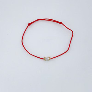 Bracelet fin minimaliste en cristal scintillant, cordon rouge réglable, perles rondes, or jaune 18 carats, diamant <span class=keywords><strong>de</strong></span> laboratoire, vente en gros pour femmes - Product Image 4