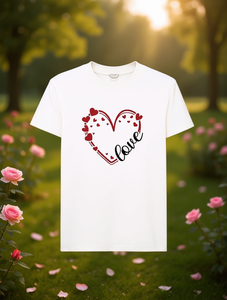 Regalo Romantico per San Valentino, T-Shirt Casual da Donna Taglie Forti con Stampa Cuore e Amore, Collo Tondo, Primavera-Estate, 100% Cotone - Product Image 2
